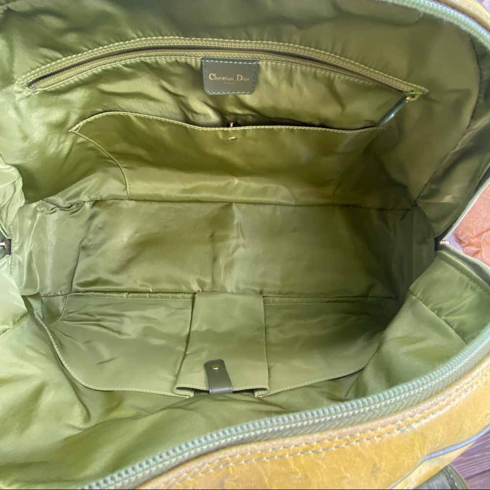 Christian Dior Ostrich Saddle Green Bowler Bag - Picture 2 of 16